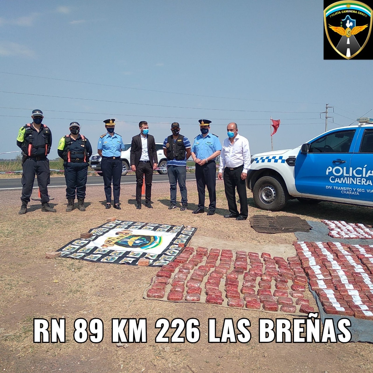 Operadores viales de Caminera dieron con más de 150 kilos de marihuana